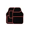 Streetwize SWBCMR Velour Car Floor Mat Set of 4, Anti-Slip Car Mats – Car Interior Accessory (Red/Black)