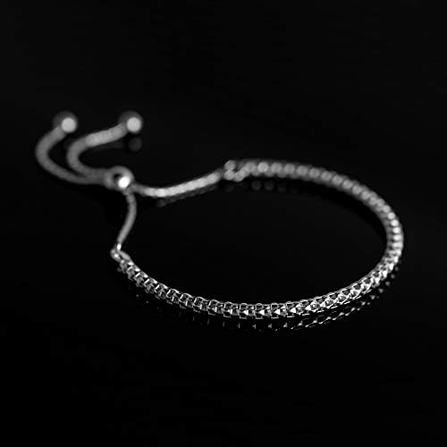 Hatton Jewellery Fancylink Bracelet, Sterling Silver Bracelet for Women, Friendship bracelet with slider style clasp and adjustable in size. Made in Italy and Gift boxed, the Perfect Present for any Occasion. Available in Silver, Rose Gold and Gold.
