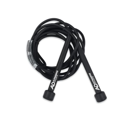 Skipping Rope (Premium) for Men and Women with Spring | Adjustable Height Speed Jump Rope for Exercise, Gym & Sports Fitness | PVC Cable, Foam Handles, Cardio & Weight Training Equipment