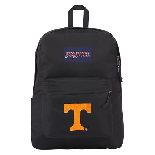 Image of JanSport NCAA Officially Licensed Backpack, Tennessee Volunteers, Superbreak Plus with Padded 15'' Laptop Sleeve, Spacious Computer Bag for Men & Women, Durable Daypack with Bottle Pocket, Black