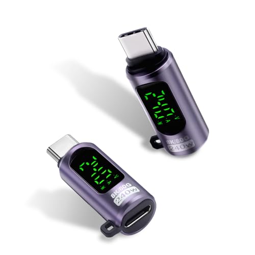 Adaptateur USB C mâle femelle 240W 80Gbps Duttek avec écran numérique