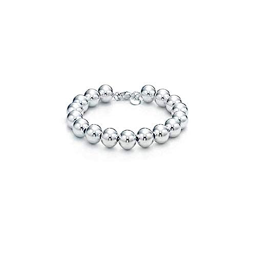 Verona Jewelers 925 Sterling Silver 4MM-10M Italian Bead Ball Chain Bracelet- Handmade Bead Italian Bracelet, Silver Bead Bracelet For Women, 6.5, 7, 7.5, 8 Inch Bracelets (9.00, 7MM)