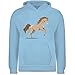 Produktbild Tiermotiv Animal Print - steigendes Pferd - 140 (9/11 Jahre) - Hellblau - Pulli 152 Pferd - JH001K JH001J Just Hoods Kids Hoodie - Kinder Hoodie