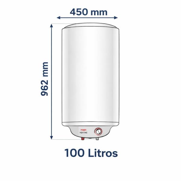 Termo Eléctrico Bilake 100 Litros Vertical 1500W – Bajo Consumo – Depósito Vitrificado Anticorrosión – IPX4