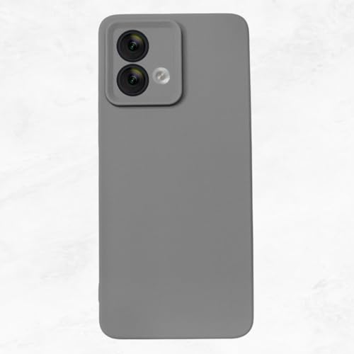 Image of Scalebee Back Cover for Motorola Moto G84 5G Leather Textured Soft and Flexible Matt Finish Anti Slip Scratch Proof Camera Protection Silicon Phone Case (Gray)