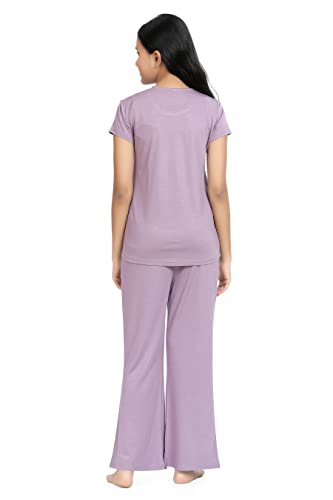 Image of Kids Night Suit for Girls - Cotton Set of Pyjama & T-Shirt Sleepwear - Lightweight & Comfortable Night Wear for Kids