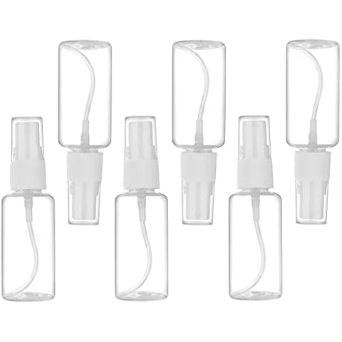 Spray Bottle, 1oz/30ml Small Plastic Fine Mist Spray Bottles, Mini Empty Travel Bottles with Funnels and Labels 6 Pack Cover
