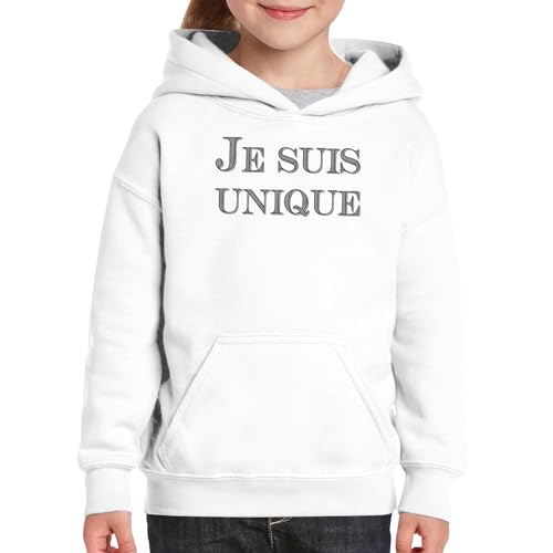 Sweat à capuche enfant Je suis Unique premium vintage - 3