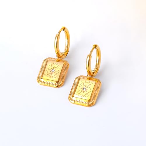 Image of Rubans Demi Fine Stainless Steel Hoop Earrings Daily Gift for Women & Girls