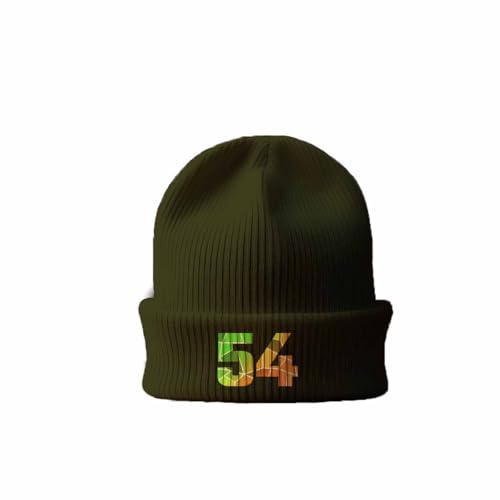 Beanie cuffed 54 Number olive tricoté en maille dense pour une élégance hivernale durable