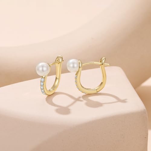 Image of BISAER Silver Huggie Hoop Earrings for Women, 925 Sterling Silver Post Star Small Hoop Earrings Hypoallergenic Lightweight Everyday Jewelry Gift Cute