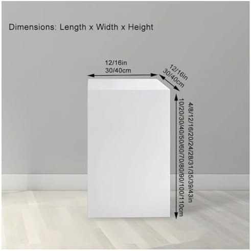 Stackable Square Display Pedestal Stand - Versatile Pillars for Clothing, Bridal Shops & Shoes - 30x30x50 cm (12x12x20 in) - Perfect Event Decor Risers
