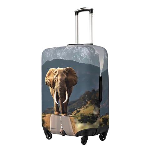 Elephant Elastic Travel Luggage Cover, Washable Spandex Suitcase Protector, Anti-Scratch Fits 18-32 Inch2