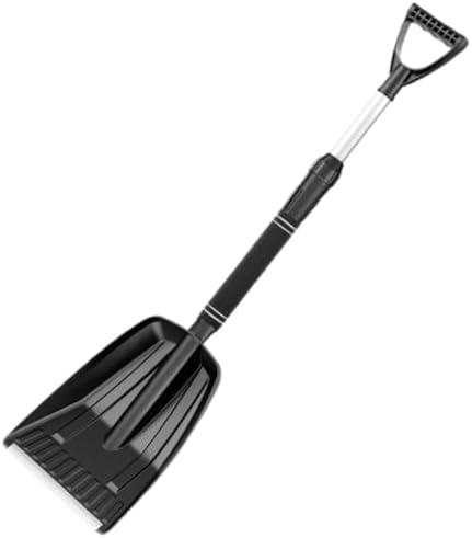 Happyyami Retractable Snow Shovel, Aluminium Alloy Snow Sand Mud Removal Tool Detachable Shovel Fireplace Stove Pizza Oven Cleaner for Car Outdoor Camping Garden
