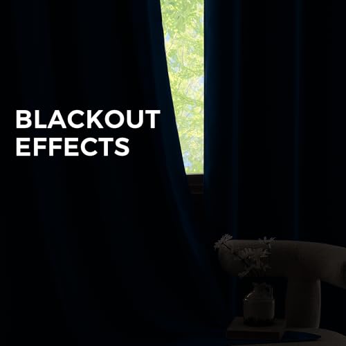 Image of NICETOWN Morrocan Blue Room Darkening Curtains 96 Inches Long 2 Panels for Living Room, Bedroom, Nursery Summer Thermal Insulated Blackout Drapes Grommet Noise Reducing Window Curtains, W40