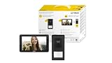 Vimar K42975 Kit videocitofonico da parete, videocitofono touch vivavoce Wi-Fi a colori LCD 7", targa audiovideo 1 pulsante, 1 alimentatore 40103, con staffe per il fissaggio a parete, nero