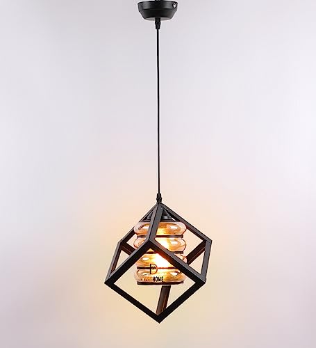 Image of DECOHOME Hanging Bell Pendant Light Lamp Black.