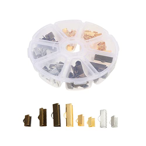 COHEALI 135pcs Jewelry Pinch Clamp Metal Material Versatile DIY Necklace Making Accessories Perfect for Craft Projects
