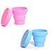 Hoocozi Collapsible Silicone Cup, Foldable Sterilizing Cup for Menstrual Cup Moon Cup, Pack of 2(Blue and Pink)