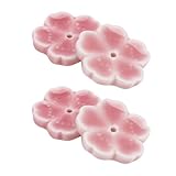 Cabilock 4Pcs Cherry Blossom Ceramic Incense Holders Elegant Desktop Incense Rack for Sticks Coils and Cones Home Yoga Meditation Aromatherapy Decor