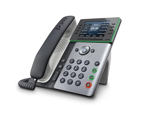 Image of Poly Edge E300 IP Phone - Corded - Corded - Desktop, Wall Mountable - Black - VoIP - 2 x Network (RJ-45) - PoE Ports (Renewed)