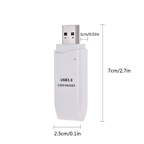 KKmoon Leitor de cartão USB 3.0 SDXC TF 2 em 1 para Tablets PC Laptop Computador Preto