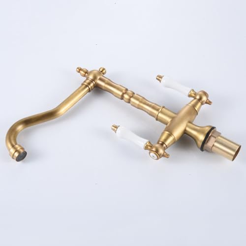 Robinet de lavabo noir style vintage en laiton avec double commande