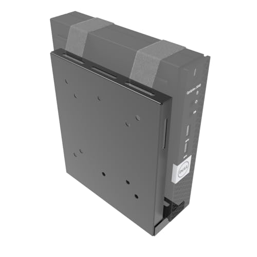 JINGCHENGMEI Universal Wall and VESA Mount -Adjustable Mount with Straps for Small Computers, UPS, Modems, Cable Boxes or Other Electronic Devices, Metal, Black