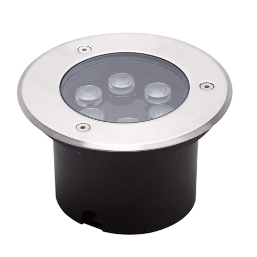 Faretto da Esterno ad Incasso - Lampada Da Incasso Sotterranea Da Giardino Impermeabile IP67, lampada da paesaggio rotonda da 6 W, lampada da incasso sotterranea, per ville, patio, terrazza (Color :