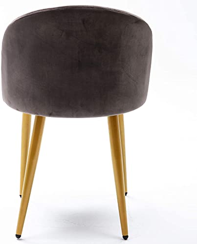 Image of Virabit Velvet Dining Chairs Set of 2, Mid Century Modern Accent Chairs, with Upholstered Metal Legs, for Makeup /Living Room, Gray