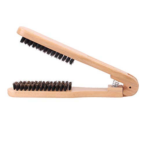 Cepillo alisador de cabello Rosenice en forma de V, peine de madera antiestático para alisado suave sin frizz y masaje capilar miniatura 5