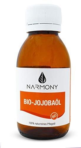 Preisvergleich Produktbild Bio-Jojobaöl - 100% naturrein und kaltgepresst - 100ml - vegan - kontrolliert biologischer Anbau - für Gesicht, Haut, Haar und Körperpflege / Biojojobaöl in Glasflasche