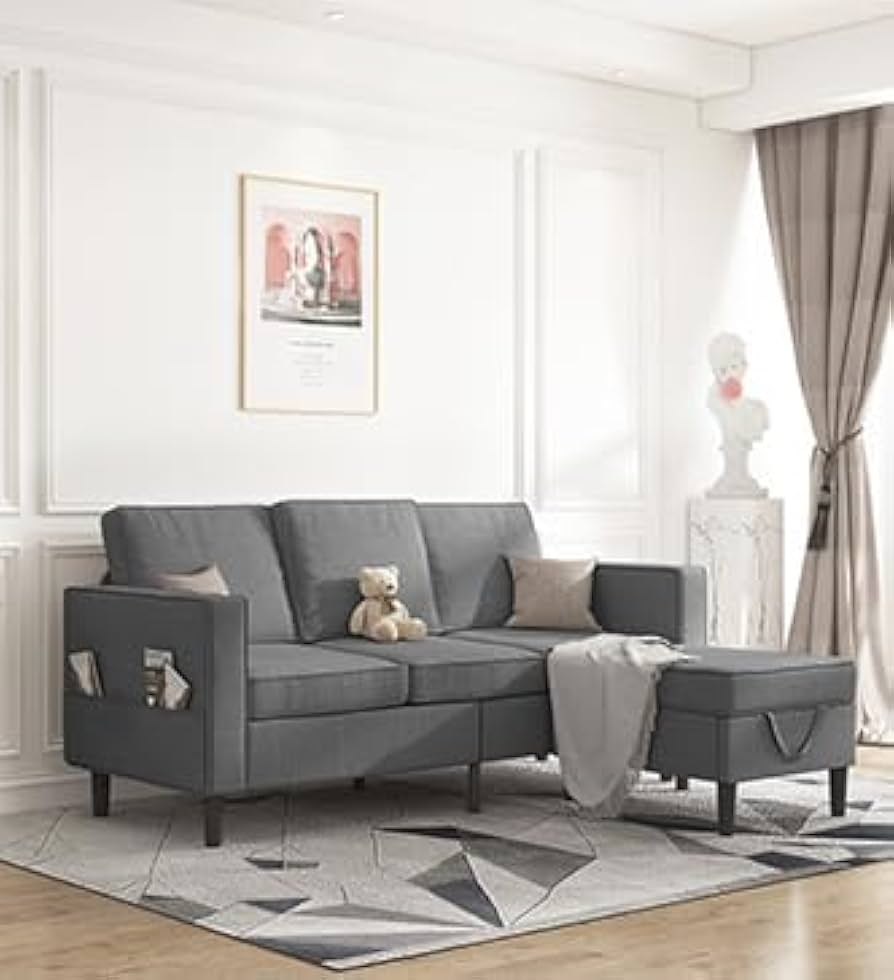 meico*.。♡　0916 Amazon.com: Mjkone Convertible Sectional Sofa Couch with Storage