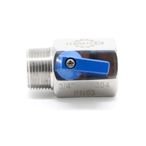 Mini válvula de bola de acero inoxidable 3/4 QiiMii BSPT para tuberías macho hembra 7