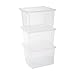 Produktbild Iris Ohyama, 3er-Set, Aufbewahrungsboxen, 30 L, mit Deckel, stapelbar, Garage, Schlafzimmer, Wohnzimmer - Useful Storage Box USB-M - Transparent