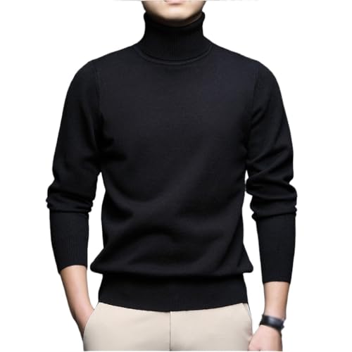 Long Sleeve Sweater for Men Autumn/Winter Warm Anti-Pilling Turtleneck Casual Slim Sweater