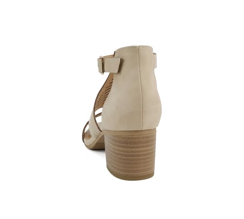 Image of Soda inchNorway inch ~ Women Open Toe Closed Back Counter Cutout Upper Low Block Heel Sandal with Adjustable Ankle Strap