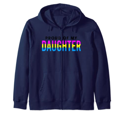 Proud of My Daughter Pansexual Mom & Dad LGBT Pride Sweat à Capuche