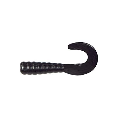 Tackle HD 100-Pack Grub Fishing Lures, 2-Inch Skirted Grub with Curly Tail, Bulk Fishing Grubs for Crappie, Bass, Walleye, or Trout Bait, Freshwater or Saltwater Swimbait, Black Cover