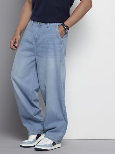 Image of The Indian Garage Co Men Skater Fit Solid Mid-Rise Jeans