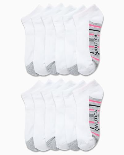 Image of Nautica Womens Low Cut Socks - 12 Pack Breathable Mesh Cushioned Athletic Performance No Show Socks for Women