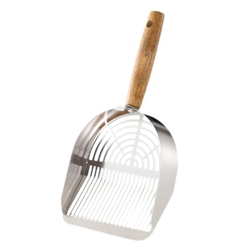 Recogedor De Basura – Metal Acero Inoxidable 12x2cm | Pala para Mascotas, Herramienta De Tamizado Ergonómica De Mango Largo Y Resistente | Dispositivo A Prueba De Herrumbre Durable De La Limpieza del