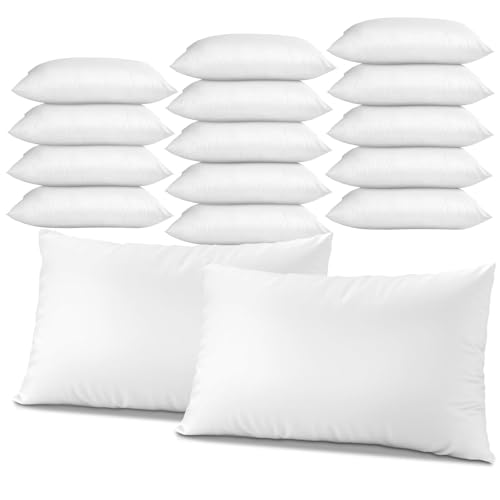 Image of 16 Pcs Queen Size Pillows, 30 x 20 Inch Bulk Hotel Standard Bed Pillows for Back, Stomach & Side Sleepers, Soft Support Sleeping Pillows, Machine Washable, White