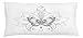ABAKUHAUS Mezza Luna Federa Fodera Cuscino, Farfalla Floreale Mystic, Copricuscino Quadrato Decorativo, 90 cm x 40 cm, Dimgray e Bianco