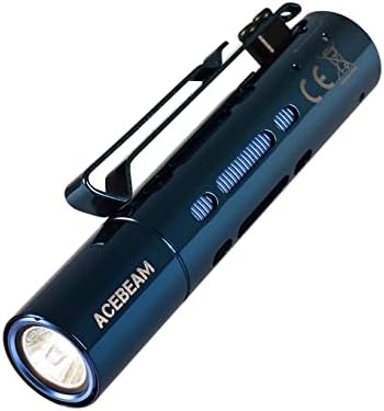 ACEBEAM Rider RX Led Flashlight Rechargeable, 650 High Lumens Mini Flashlight, Stainless Steel EDC AA Flashlight, Super Bright Small Flashlight 90+ High CRI Pocket Flash Light for Camping Hiking(Blue)