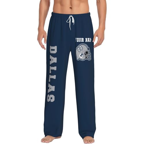 Personalized Pajama Pants Custom Name Number Lightweight Soft Sleep Lounge Pants for Men Women