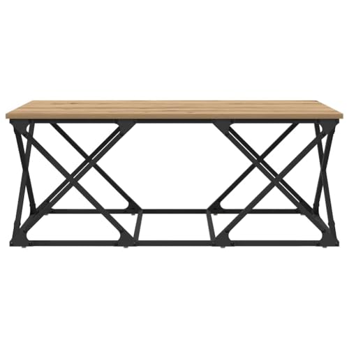 Tonture Couchtisch Artisan-Eiche 100x49x40cm, Holzwerkstoff, industriell, modern, robuster Wohnzimmertisch, Elegantes Design für kleine Räume – Bild 6