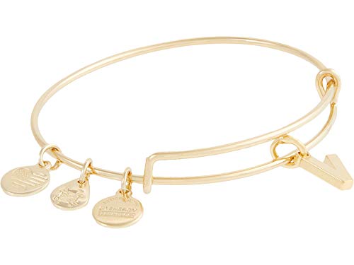 Image of Alex and Ani Expandable Bangle for Women, Initials A to Z Letter Charms, Shiny Finish, 2 to 3.5 in