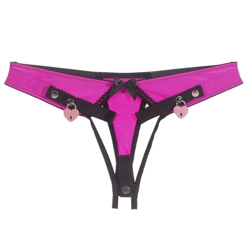 Keuschheitskäfig-Hilfsriemen für Männer, Sissy Chastity Panties zur Verwendung mit Penis-Clip Cock Cage und Penisring, Keuschheitsgürtel SM Sex Spielzeug für Herren (Pink+Lock,L)