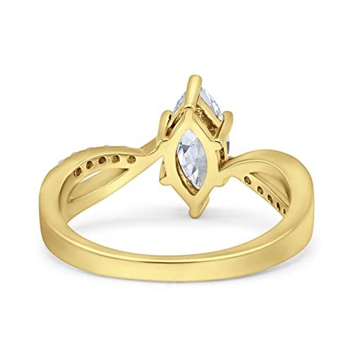 OMRANII Marquise Art Deco Infinity Wedding Engagement Ring Round Simulated Cubic Zirconia 925 Sterling Silver3